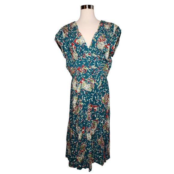 Trashy Diva 1940s Rockabilly Dress in Ruffled Feathers Print RARE Sz 16 - Picture 2 of 9